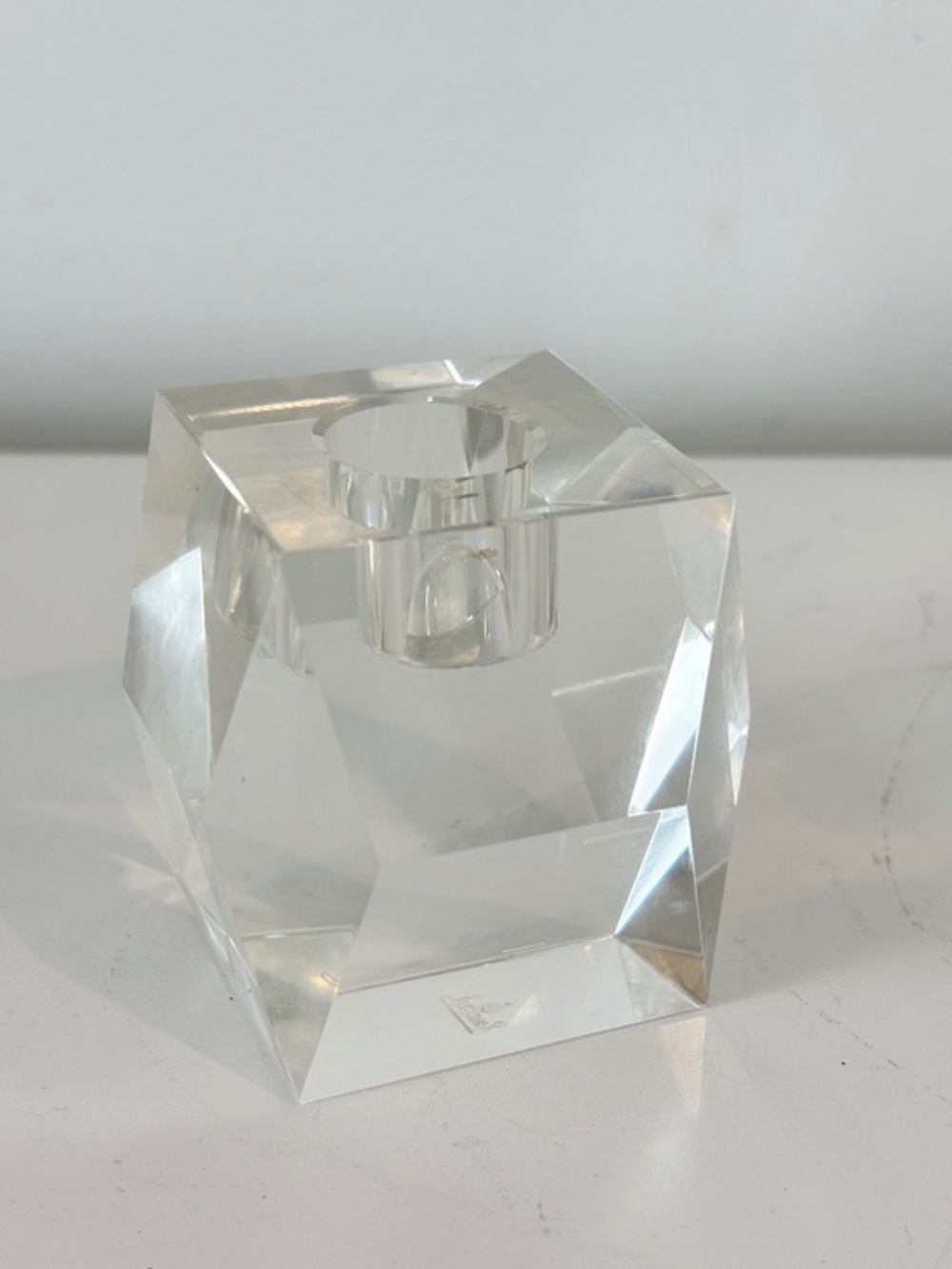Vintage Rosenthal crystal candle stick holder signed bottom taper candle holder